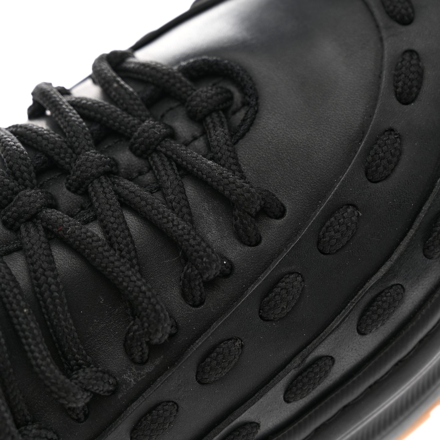 Calfskin Rubber Storm Larry Sneakers 40 Black