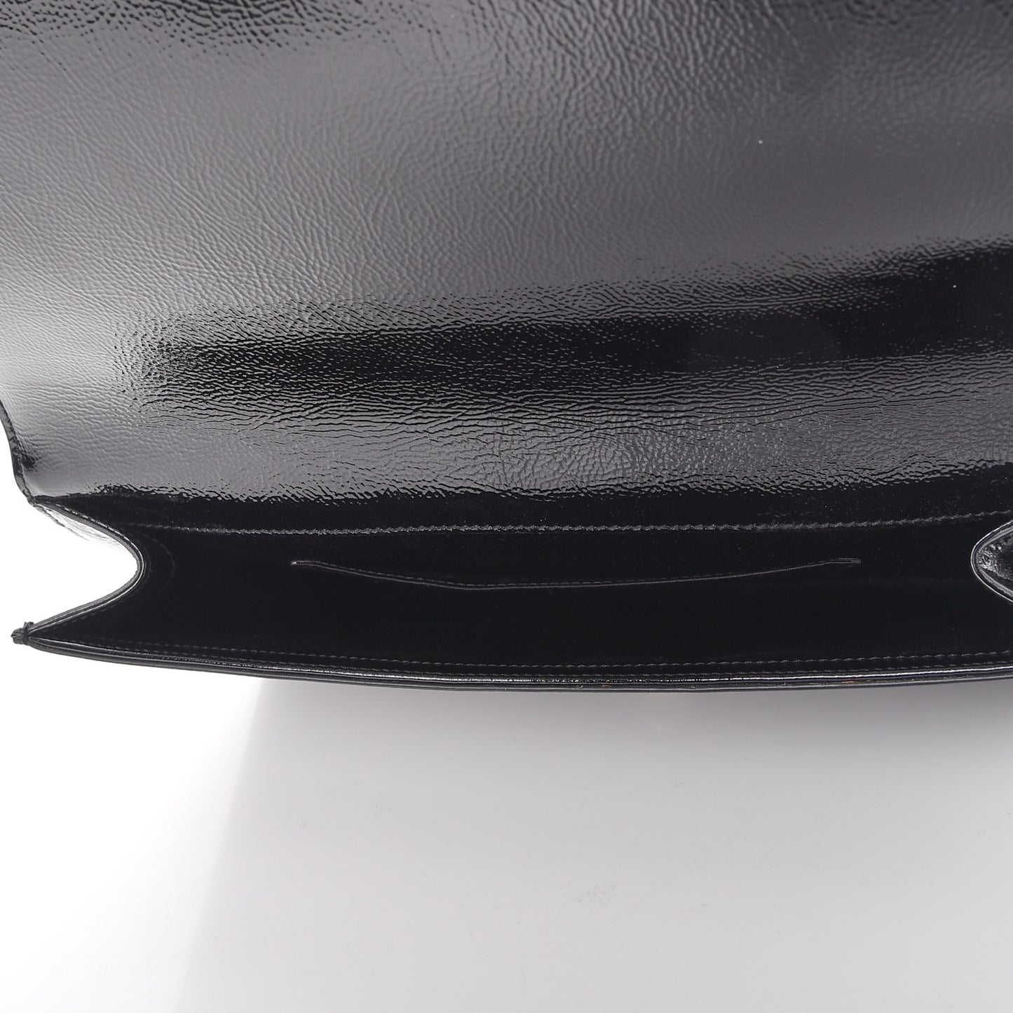 Textured Patent Monogram Large Belle De Jour Clutch Black