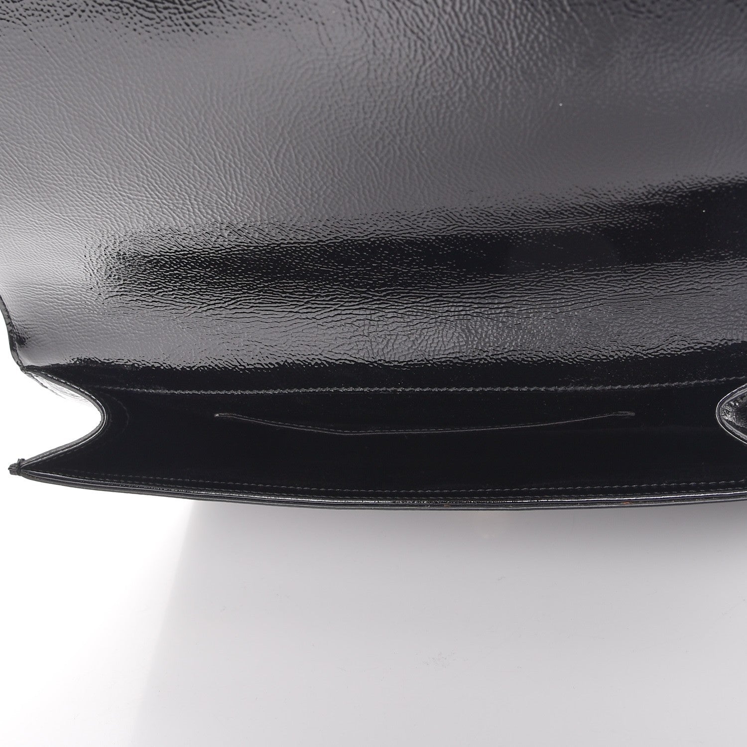 Saint Laurent Textured Patent Monogram Large Belle De Jour Clutch Black 5 of 7