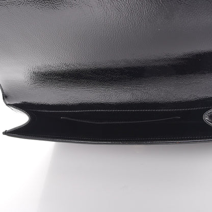 Saint Laurent Textured Patent Monogram Large Belle De Jour Clutch Black 5 of 7