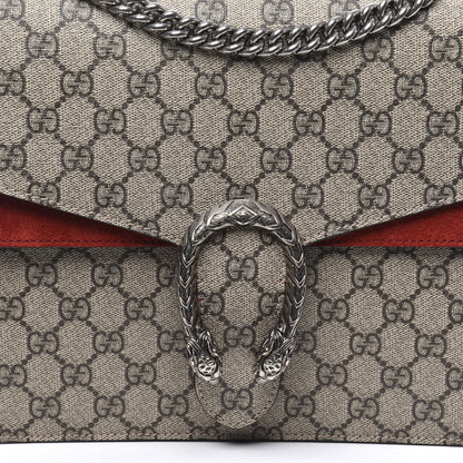 Gucci GG Supreme Monogram Suede Cudu Medium Dionysus Shoulder Bag Beige Ebony Vulcanic Red 12 of 12