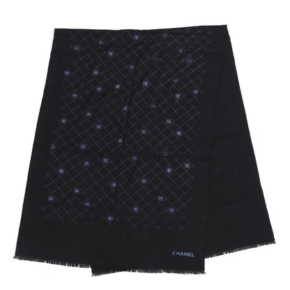 Chanel Wool Quilt Print Stole Black 2 of 5