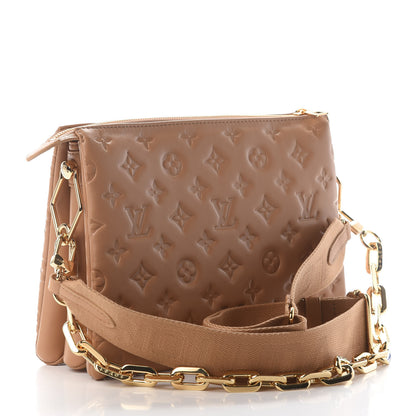 Louis Vuitton Lambskin Embossed Monogram Coussin PM Camel 3 of 8