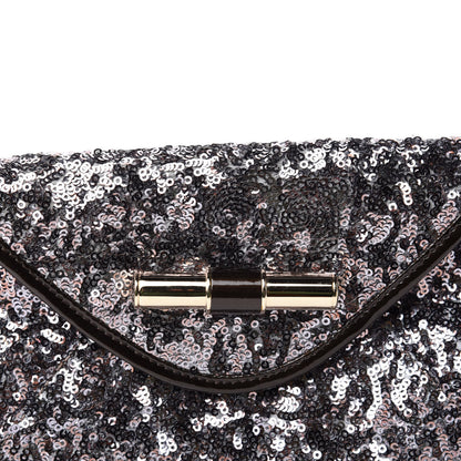 Jimmy Choo Sequin Envelope Clutch Silver Black 11 of 11