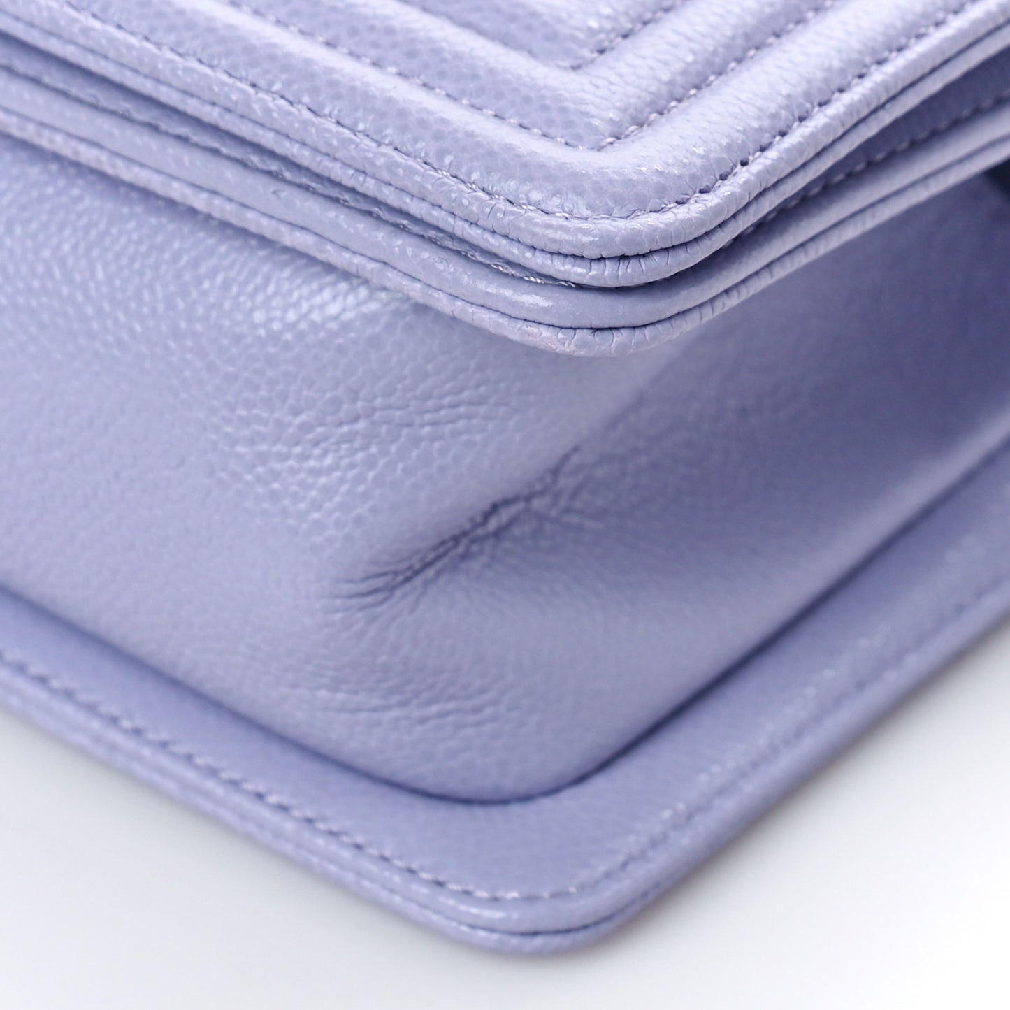 Caviar Quilted Small Boy Flap Light Purple