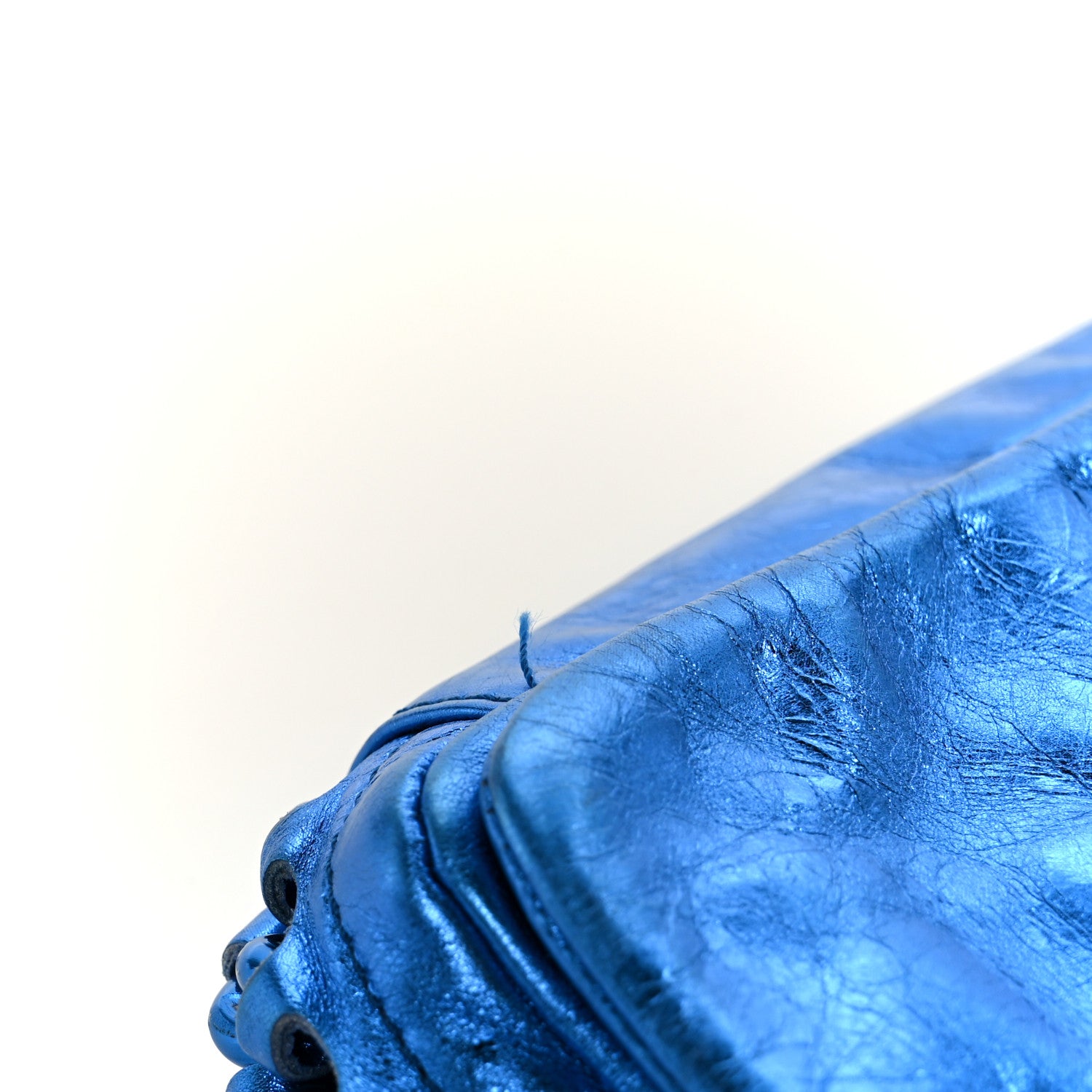 Chanel Metallic Cracked Calfskin Modern Chain Flap Bag Blue