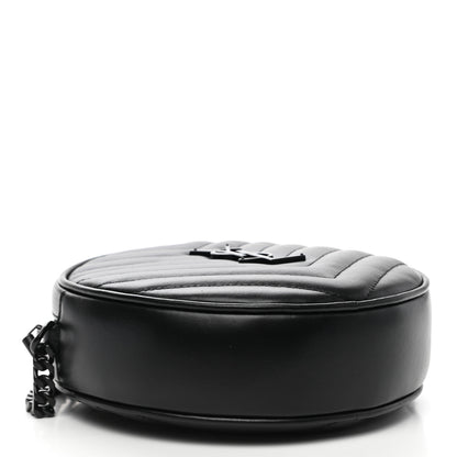 Saint Laurent Calfskin Matelasse Chevron Round Vinyle Camera Bag Black 4 of 10