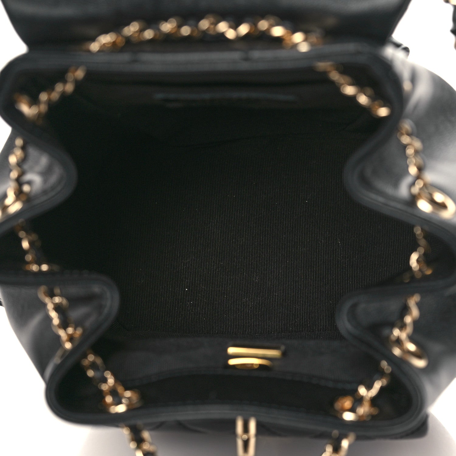 Chanel Lambskin Quilted Small Duma Drawstring Backpack Black 5 of 10