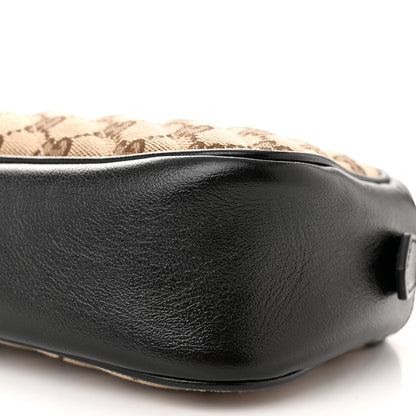 Gucci Monogram Matelasse Diagonal Small GG Marmont Chain Shoulder Bag Beige Black 10 of 10