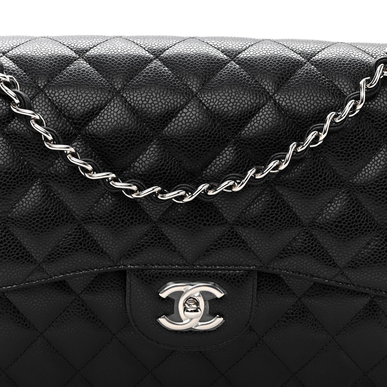 Chanel Caviar Quilted Jumbo Double Flap Black 7 of 9