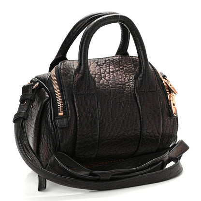 Alexander Wang Pebbled Lambskin Mini Rockie Black Rose Gold Hardware 2 of 8