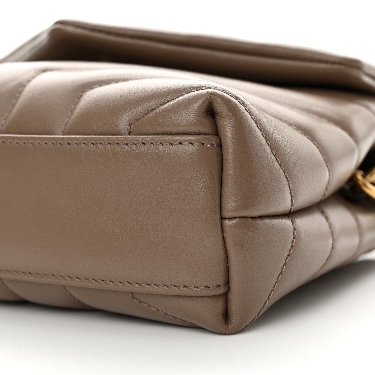 Saint Laurent Calfskin Y Quilted Monogram Toy Loulou Crossbody Bag Taupe 10 of 10
