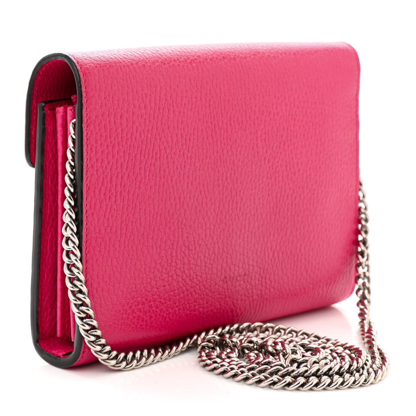Dollar Calfskin Crystal Mini Dionysus Chain Wallet Box Pink
