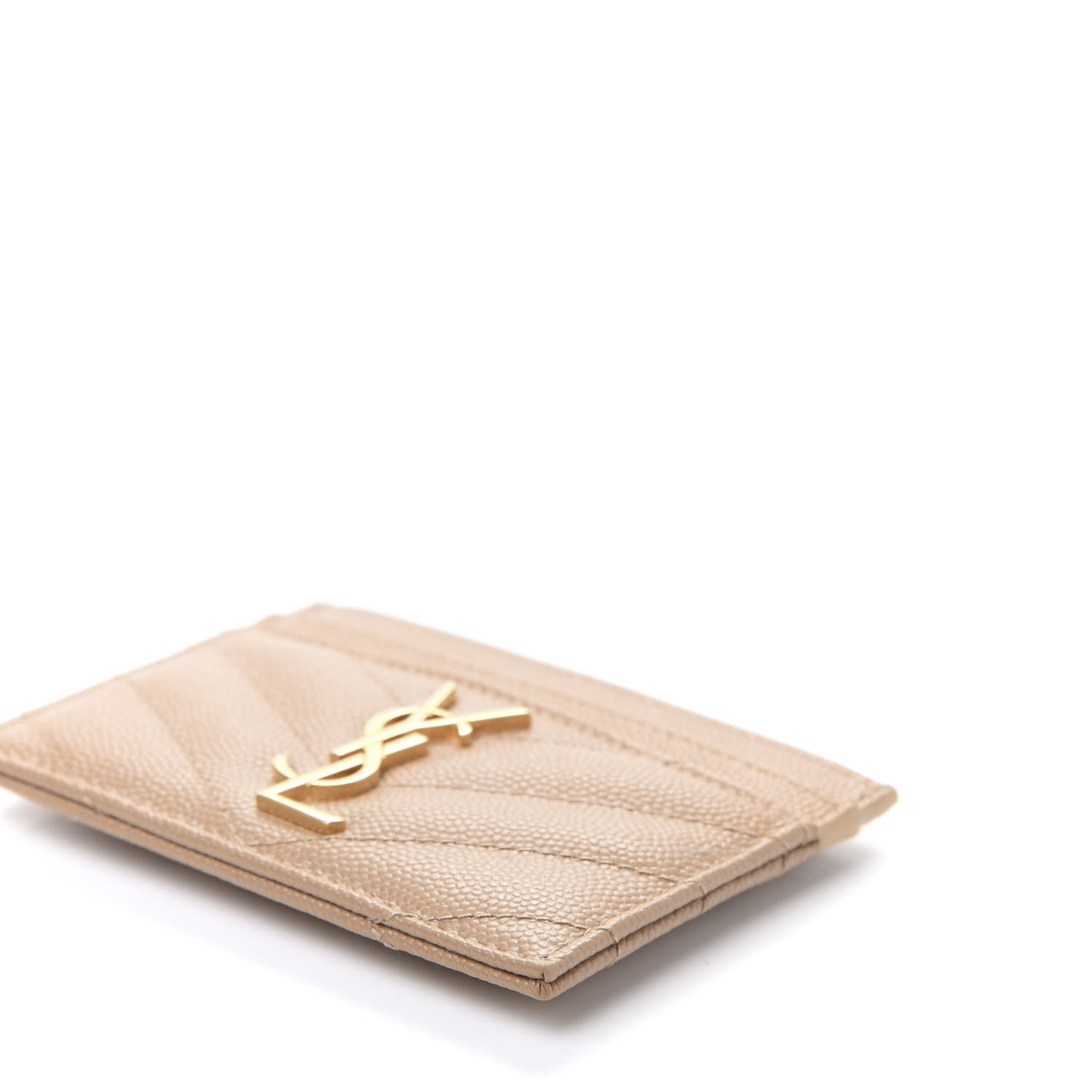 Grain De Poudre Matelasse Chevron Monogram Credit Card Case Cork