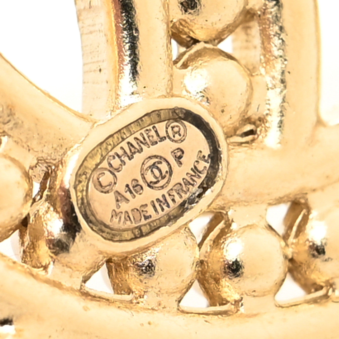 Chanel Pearl Crystal Baguette CC Brooch Gold 3 of 3