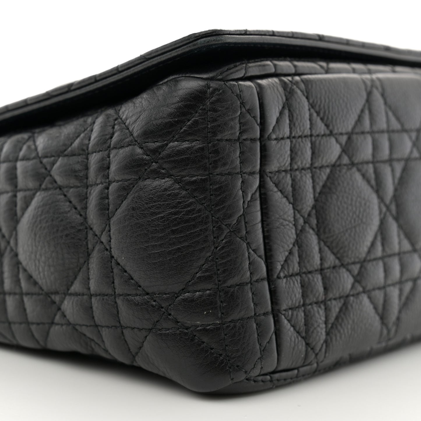 Grained Calfskin Cannage Large Caro Bag Black