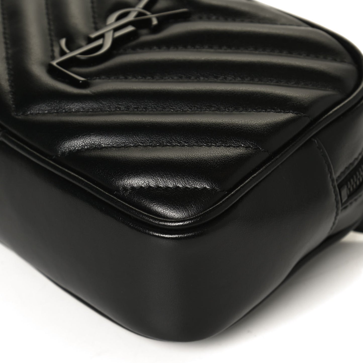 Calfskin Matelasse Monogram Lou Belt Bag Black
