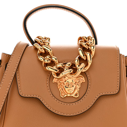 Versace Grained Calfskin Small La Medusa Top Handle Bag Brown 7 of 10