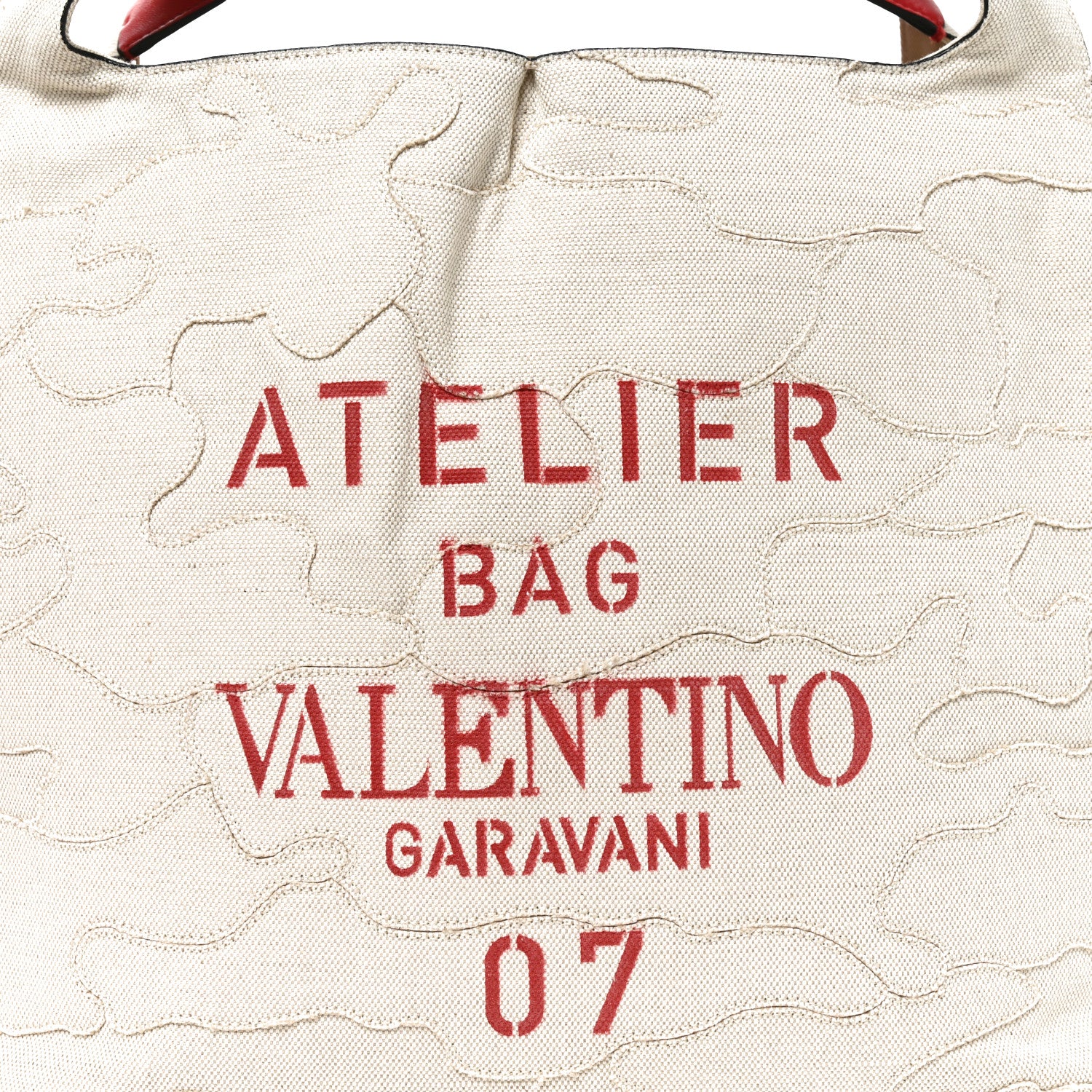 Valentino Garavani Canvas Atelier 07 Camouflage Edition Large Tote Bag Naturale 7 of 9