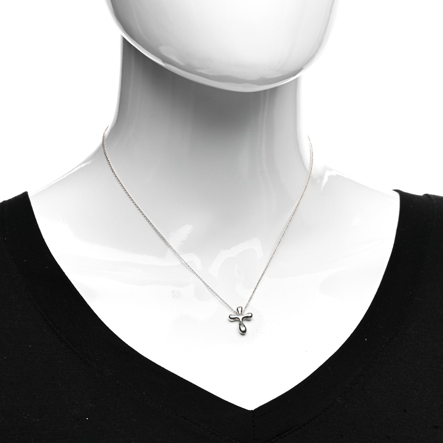 Sterling Silver 12mm Elsa Peretti Cross Pendant Necklace