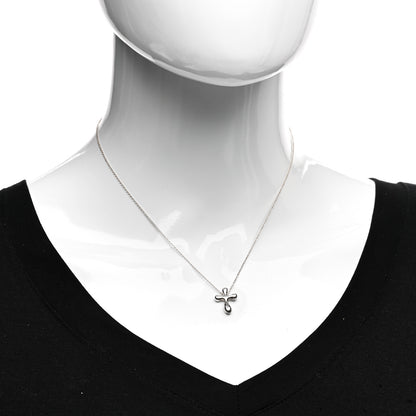 Tiffany Sterling Silver 12mm Elsa Peretti Cross Pendant Necklace 2 of 4