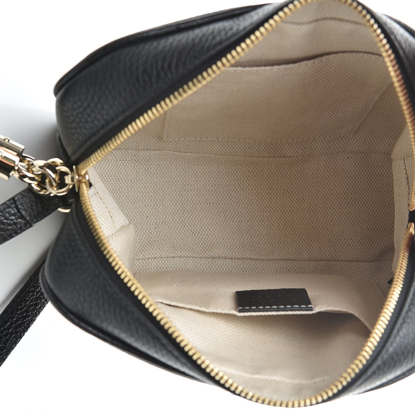 Pebbled Calfskin Small Soho Disco Bag Black