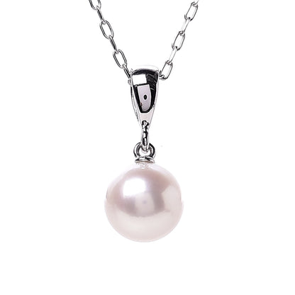 Mikimoto 18K White Gold Akoya Pearl 7.5mm Drop Pendant Necklace 4 of 6
