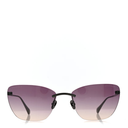 Chanel Titanium Cat Eye CC Sunglasses 4286-T Black 2 of 11