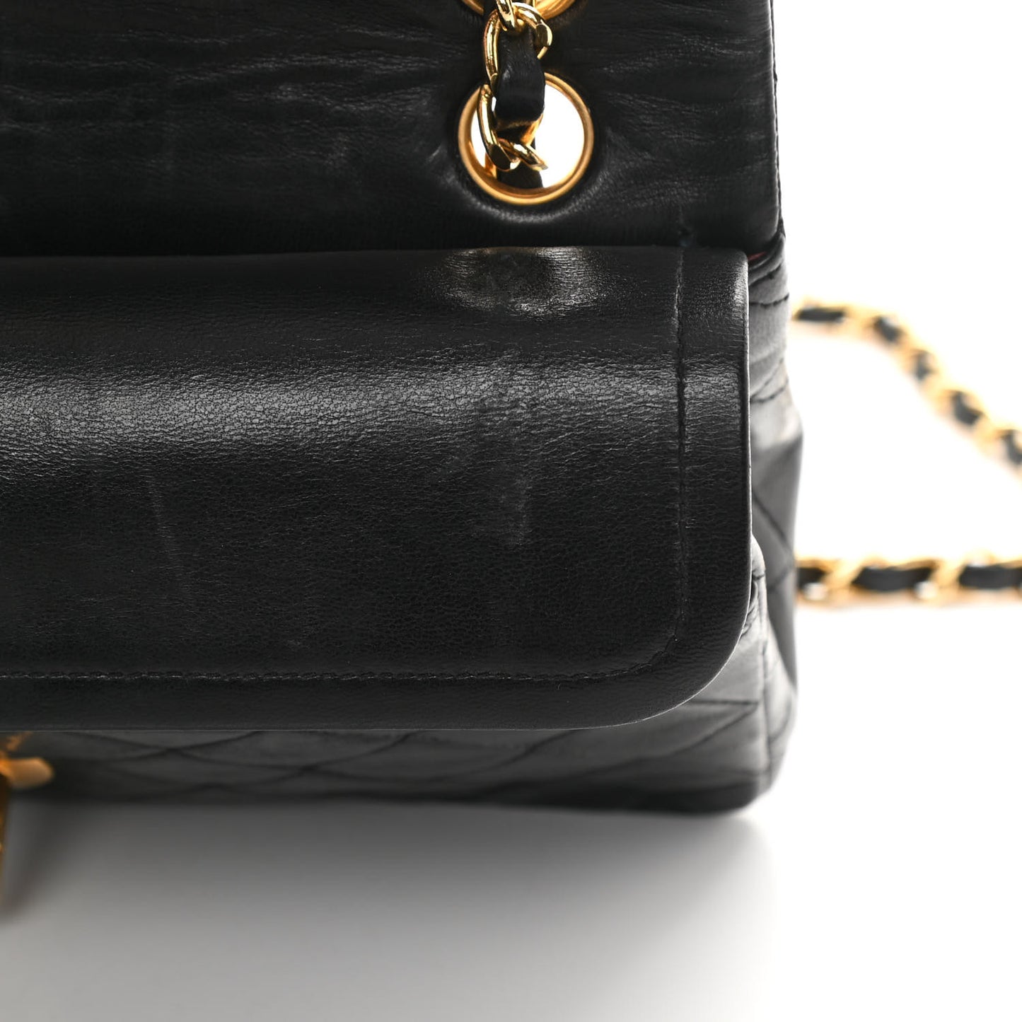Lambskin Quilted Small Double Flap Black