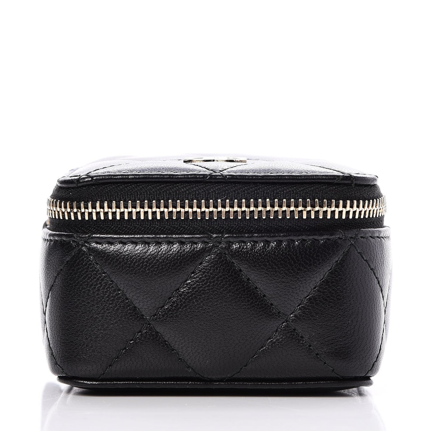 Lambskin Quilted Jewelry Travel Case Black