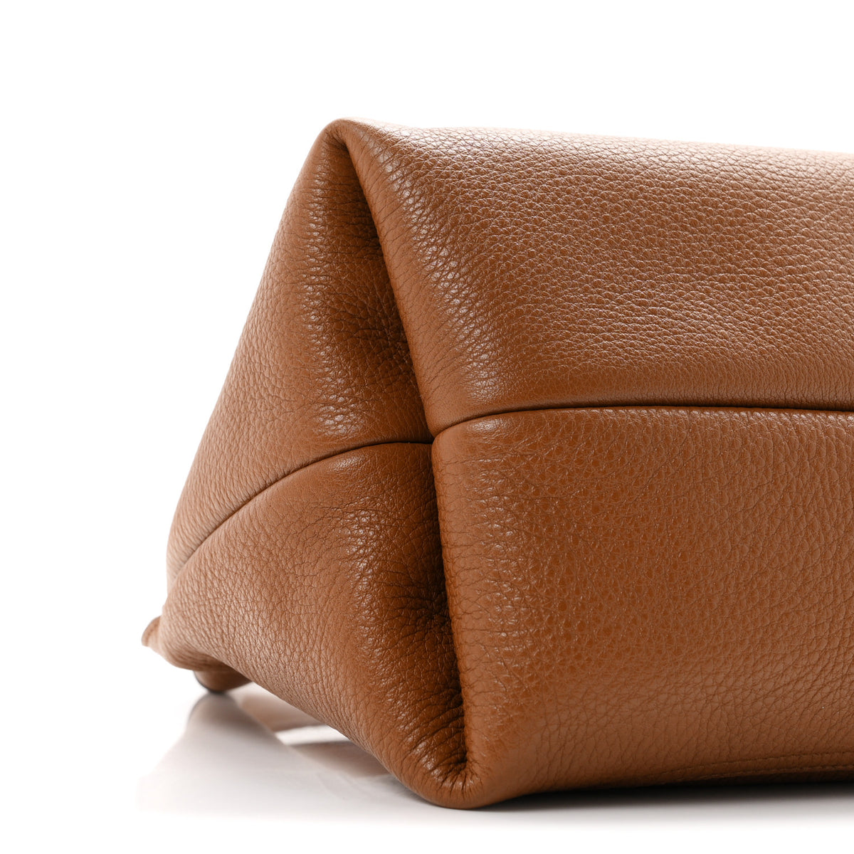 Grained Calfskin Softbit Medium Shoulder Bag Brown