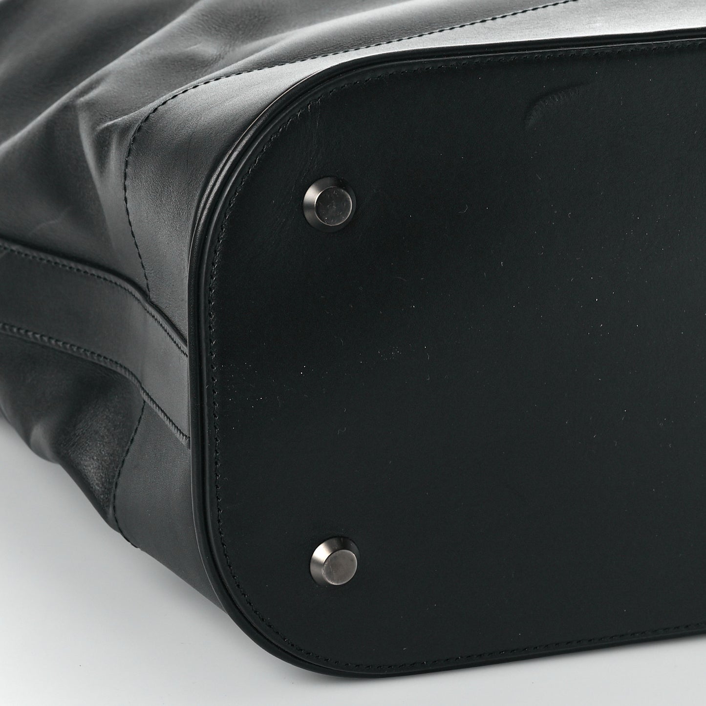 Shiny Calfskin Hobo Tote Black