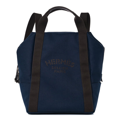 Hermes Toile Groom School Backpack Bleu Navy Feu 1 of 10
