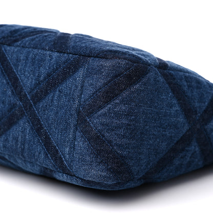 Chanel Denim Quilted Chanel 19 East West Shopping Bag Blue 9 of 10