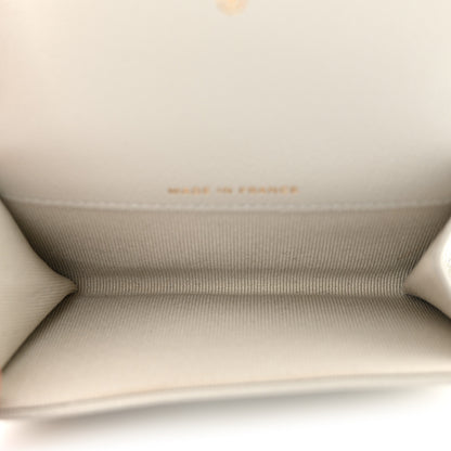 Chanel Caviar Quilted Flap Card Holder Wallet Light Grey 5 of 9