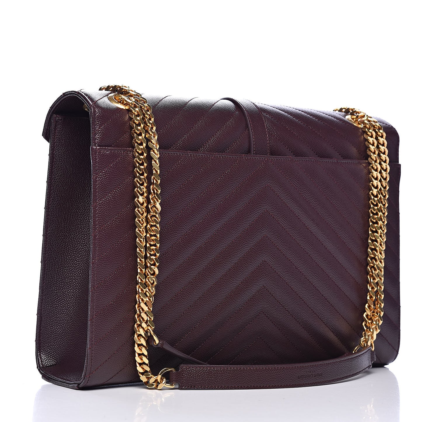 Grain De Poudre Matelasse Chevron Large Monogram Satchel Rouge Legion
