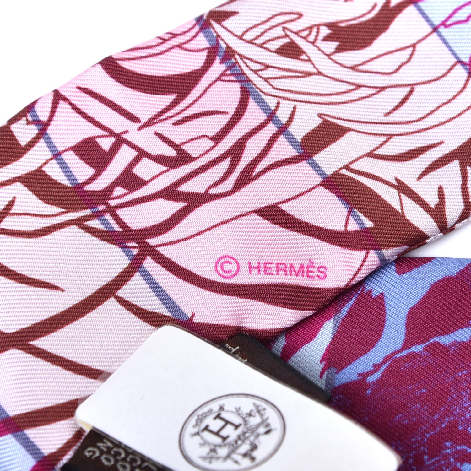 Hermes Silk Jungle Love Rainbow Twilly Fuchsia Bleu Ciel 3 of 4