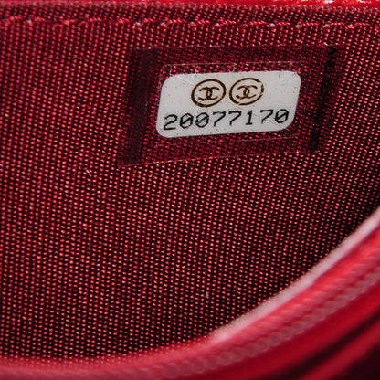 Chanel Caviar Quilted Boy Wallet On Chain WOC Red 8 of 8