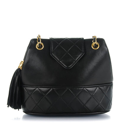 Chanel Lambskin Quilted Tassel Shoulder Bag Black 1 of 7