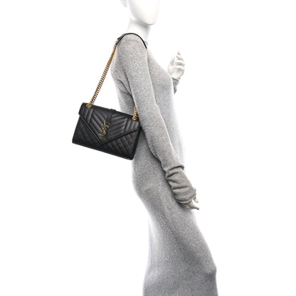 Saint Laurent Grain De Poudre Textured Mixed Matelasse Triquilt Medium Monogram Satchel Black 2 of 10