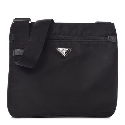 Prada Nylon Saffiano Flat Messenger Bag Black 1 of 8