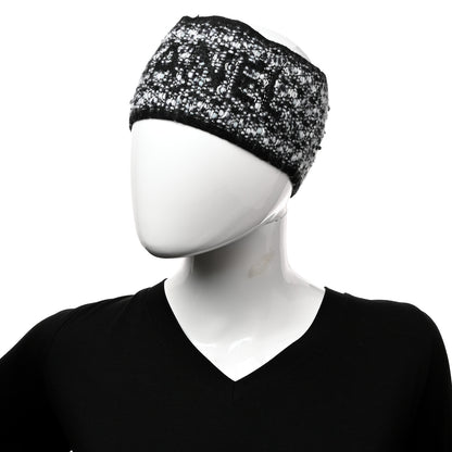 Chanel Cashmere Logo Headband Black White 2 of 4