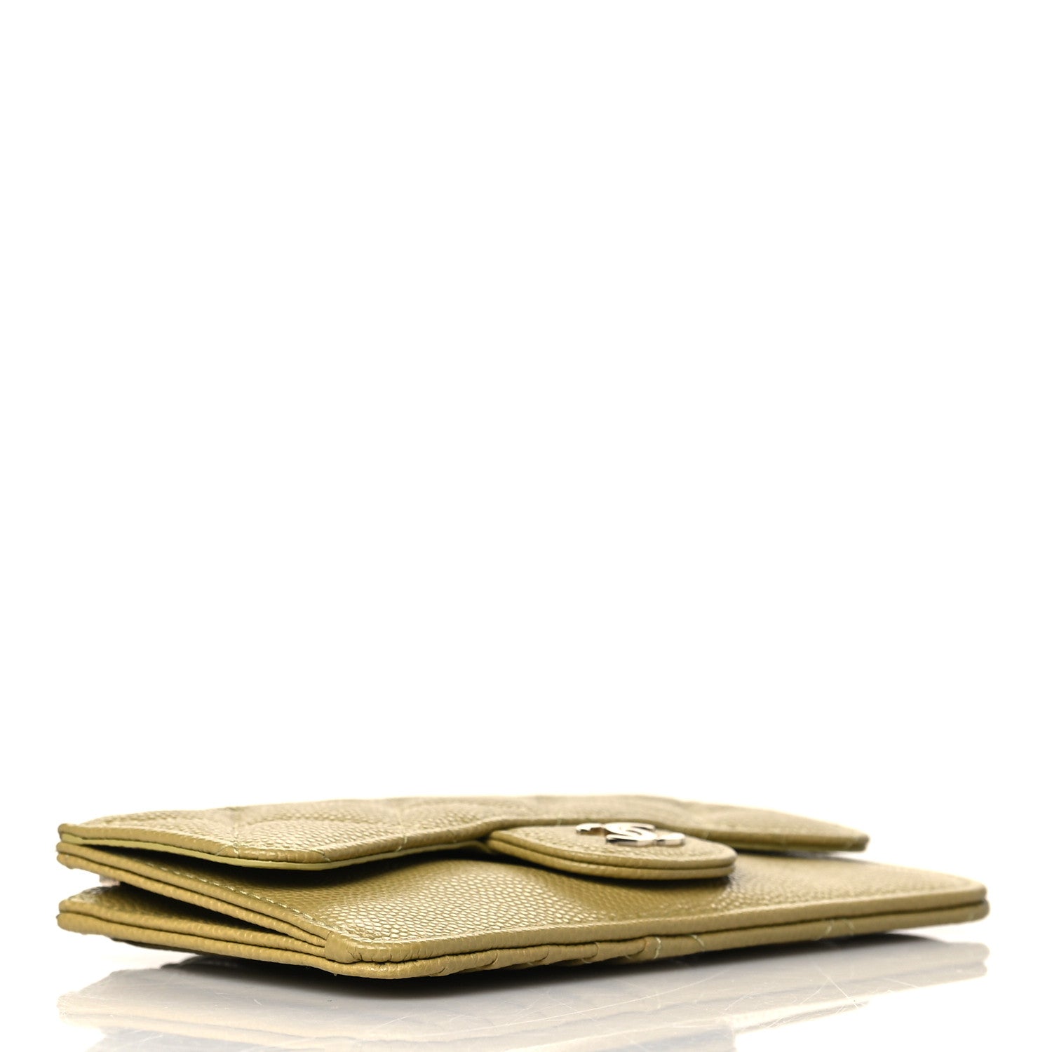 Chanel Caviar Quilted Flap Zip Card Holder Green 4 of 8