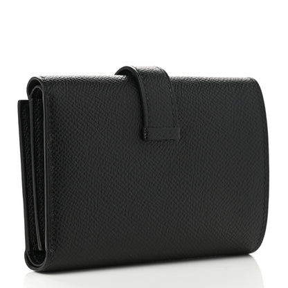 Hermes Epsom Tri-Fold Compact Bearn Wallet Black 3 of 7