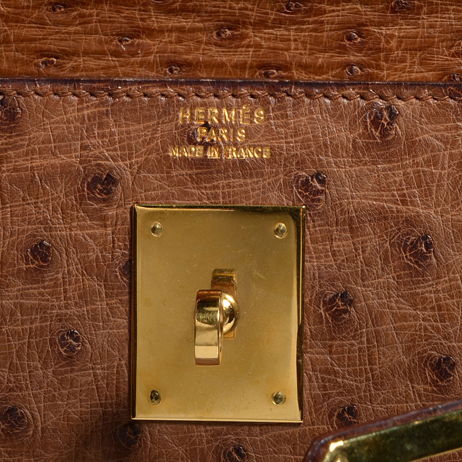 Hermes Ostrich Kelly Sellier 32 Gold 10 of 24