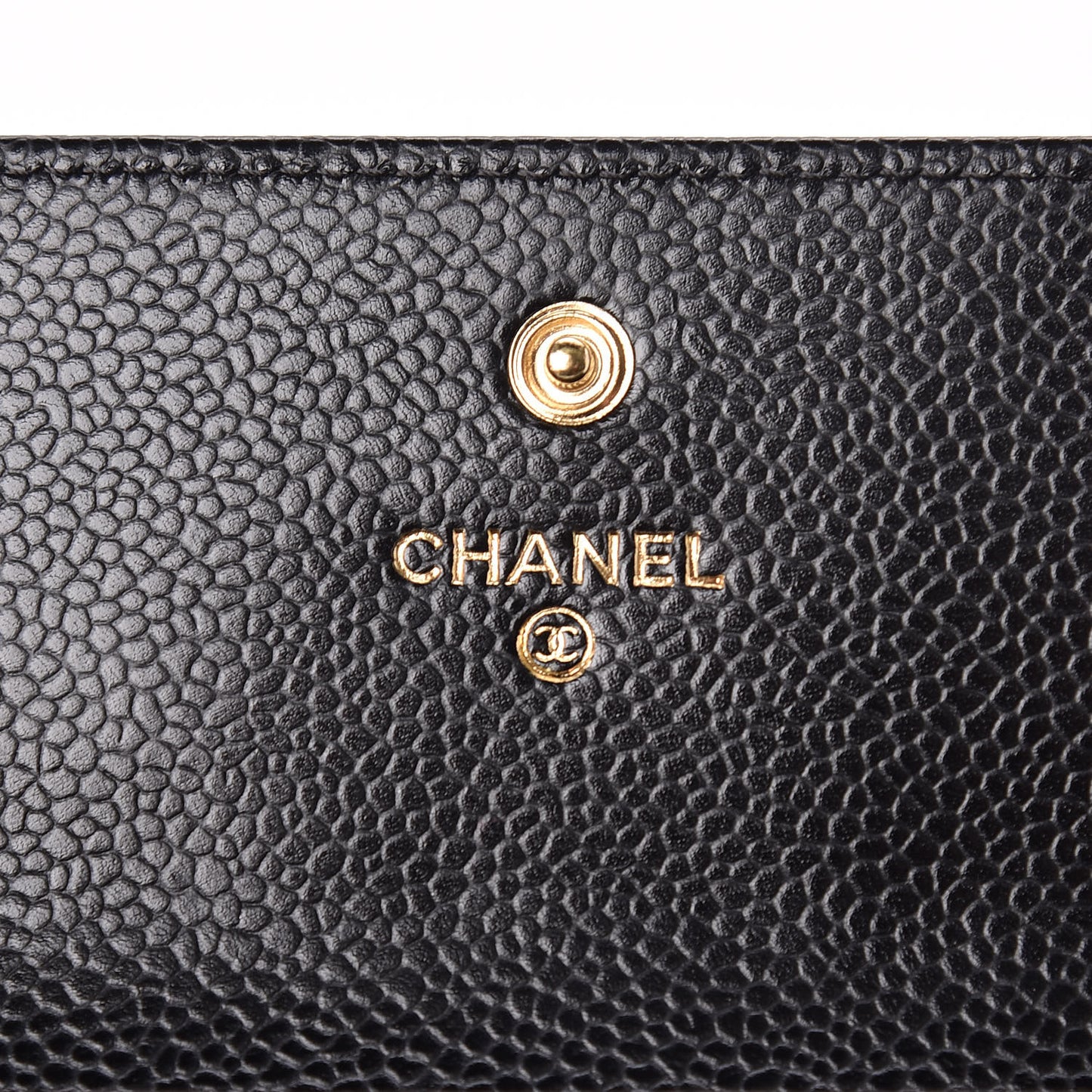 Caviar Quilted Large Gusset Flap Wallet Black