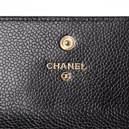 Chanel Caviar Quilted Large Gusset Flap Wallet Black 6 of 9