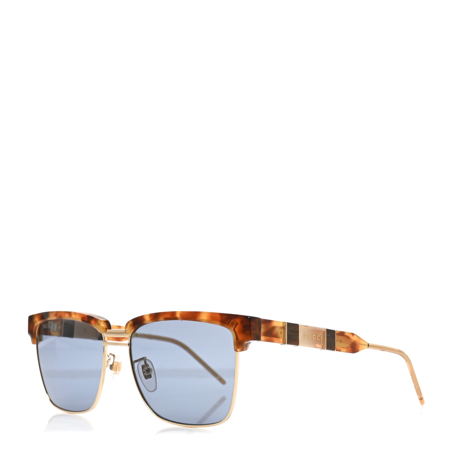 Gucci Squared Aviator GG Sunglasses GG0603S Havana Blue 1 of 7