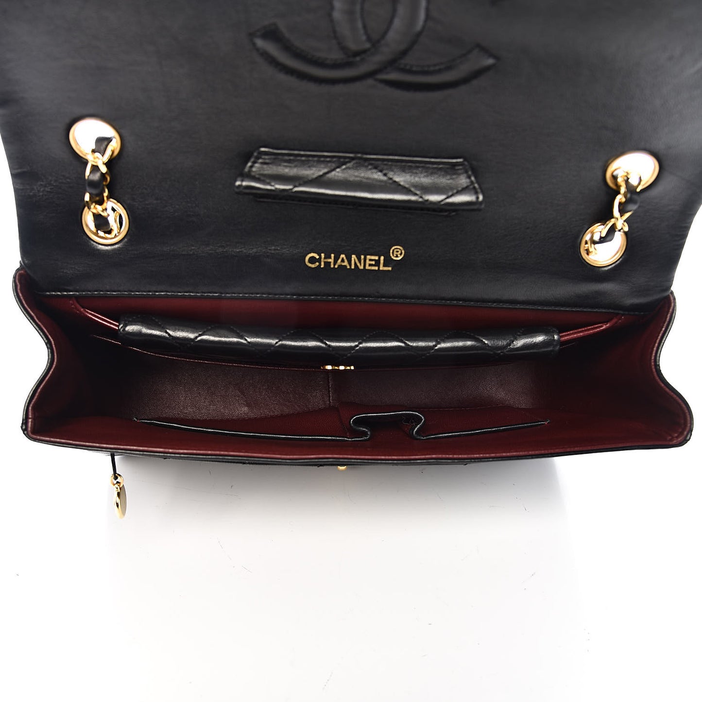 Lambskin Quilted Medium Single Flap Black
