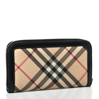 Burberry Supernova Check Large Zip Around Wallet Black 2 of 4